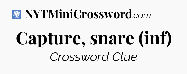 Capture, snare (inf) Puzzle Page Crossword Clue
