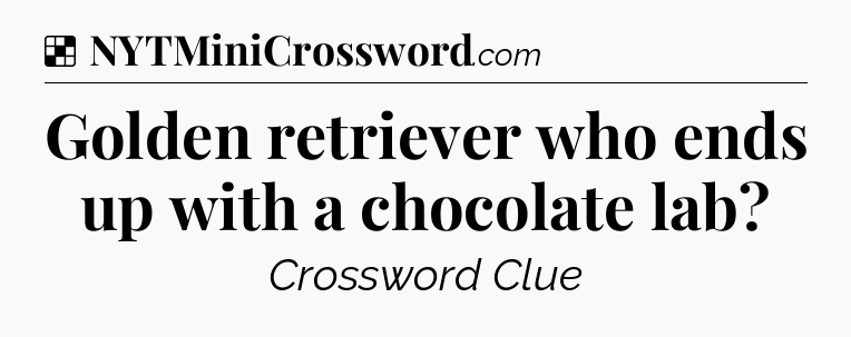 Solution: Golden retriever who ends up with a chocolate lab - NYT Crossword