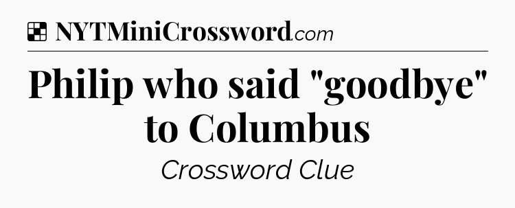 Solution: Philip who said 