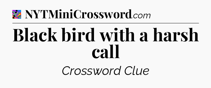 Black bird with a harsh call Crossword Clue