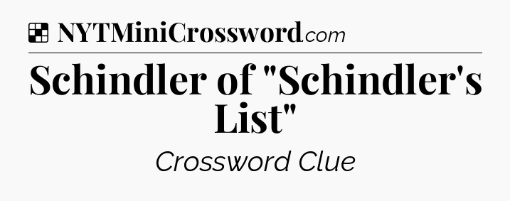 Solution: Schindler of 