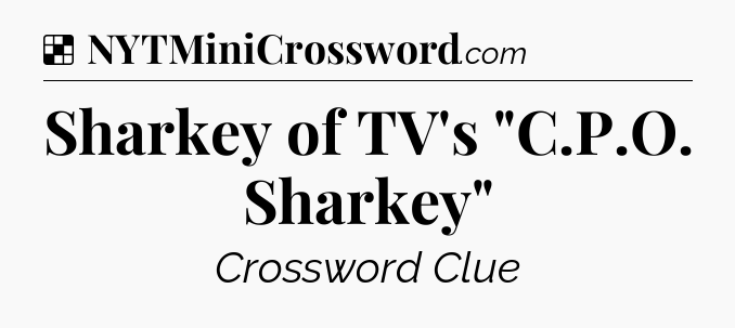 Solution: Sharkey of TV's 