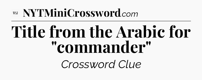 Title from the Arabic for 