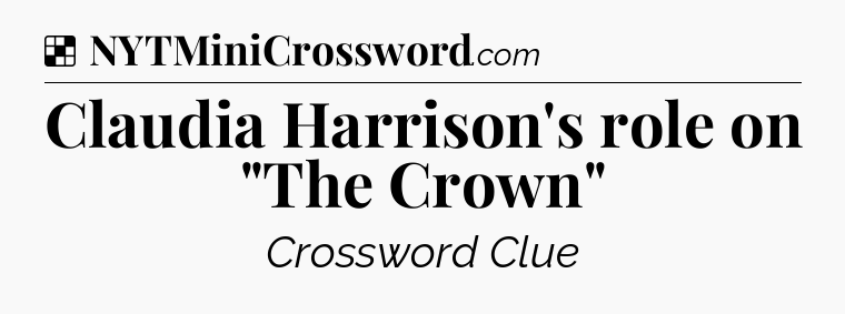 Solution: Claudia Harrison's role on 