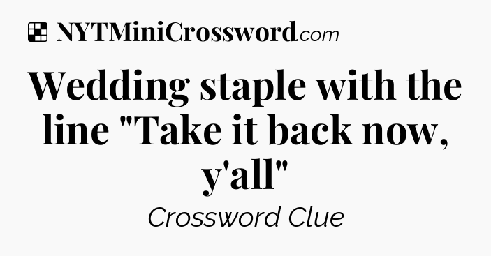 Solution: Wedding staple with the line 