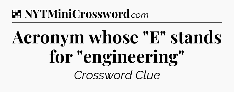 Solution: Acronym whose 