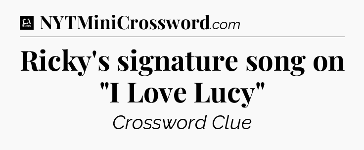 Ricky's signature song on 