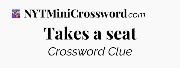 Takes a seat Codycross