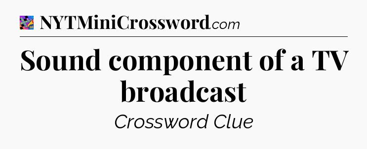 Sound component of a TV broadcast Crossword Clue