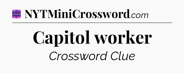 Capitol worker - Thomas Joseph Crossword