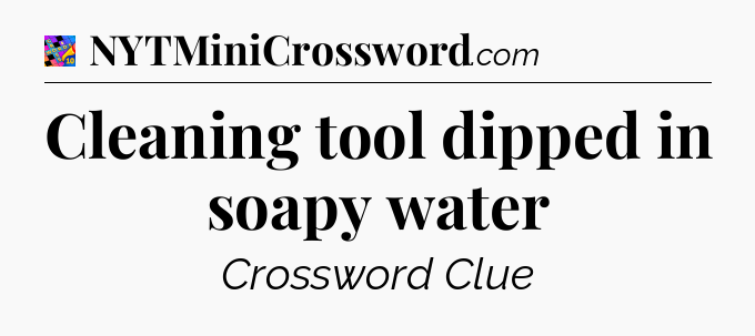 Cleaning tool dipped in soapy water Crossword Clue