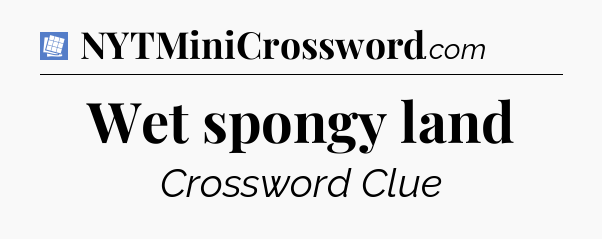 Wet spongy land Puzzle Page Crossword Clue