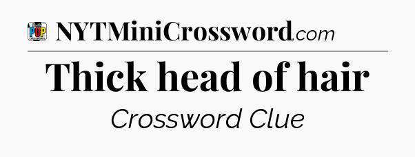 Thick head of hair Crossword Clue