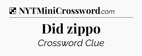 Solution: Did zippo - NYT Crossword
