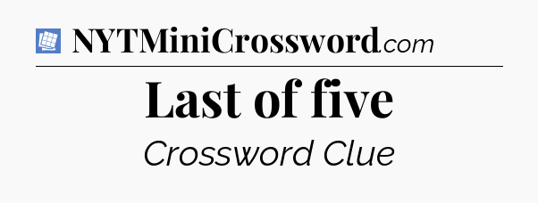 Last of five Puzzle Page Crossword Clue