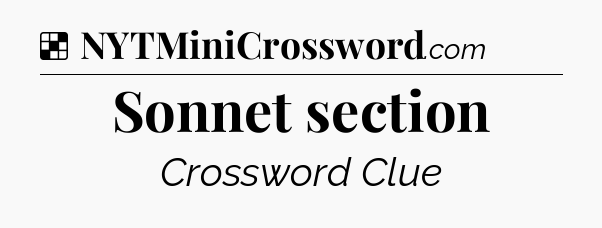 Solution: Sonnet section - NYT Crossword