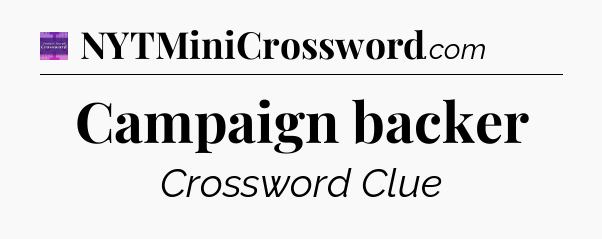 Campaign backer - Thomas Joseph Crossword