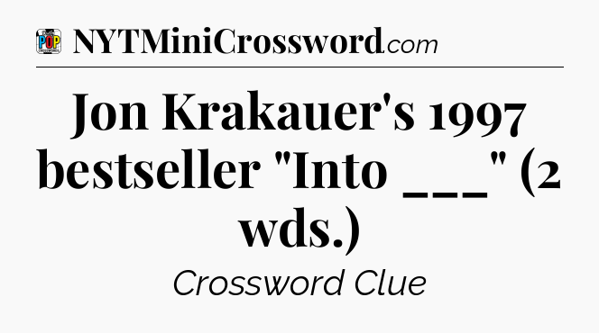 Jon Krakauer's 1997 bestseller 
