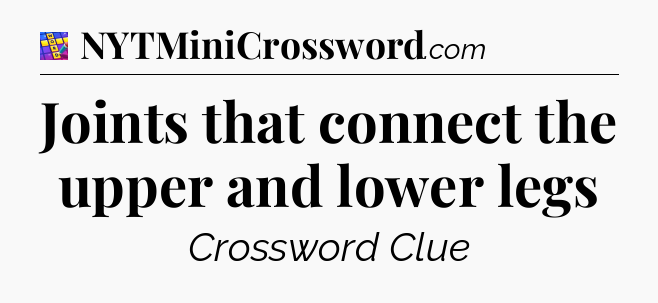 Joints that connect the upper and lower legs Codycross