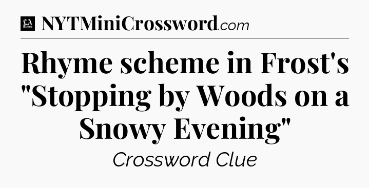 Rhyme scheme in Frost's 