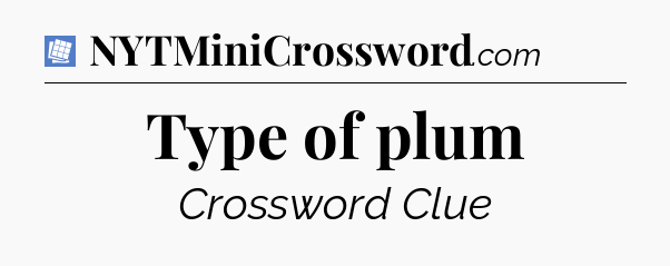 Type of plum Puzzle Page Crossword Clue