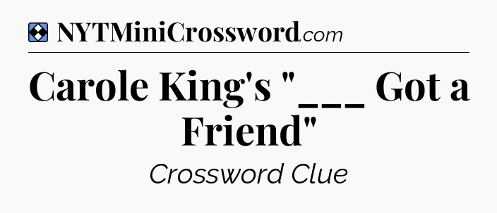 Solution: Carole King's 