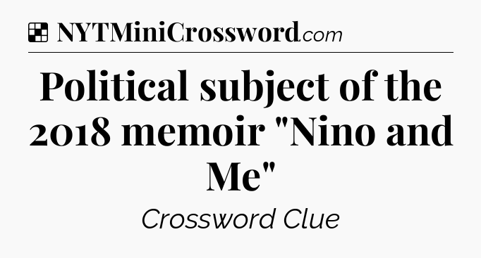 Solution: Political subject of the 2018 memoir 