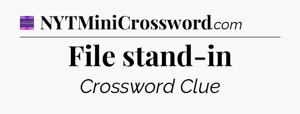 File stand-in - Thomas Joseph Crossword