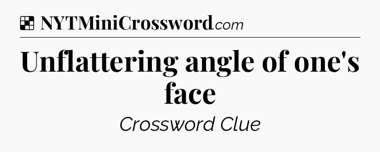 Solution: Unflattering angle of one's face - NYT Crossword