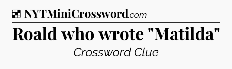 Roald who wrote 