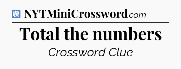 Total the numbers Puzzle Page Crossword Clue