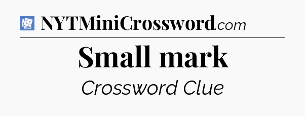 Small mark Puzzle Page Crossword Clue