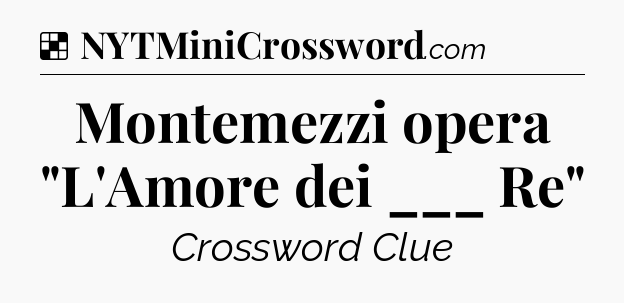 Solution: Montemezzi opera 