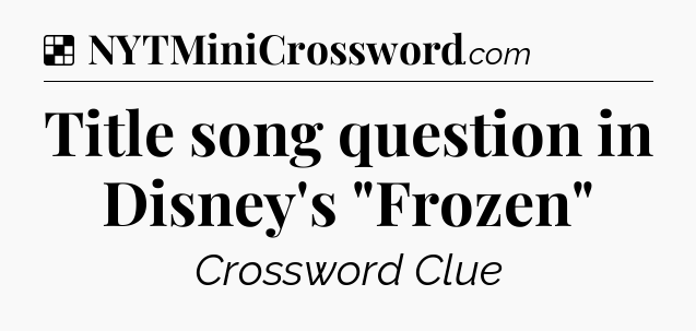 Solution: Title song question in Disney's 