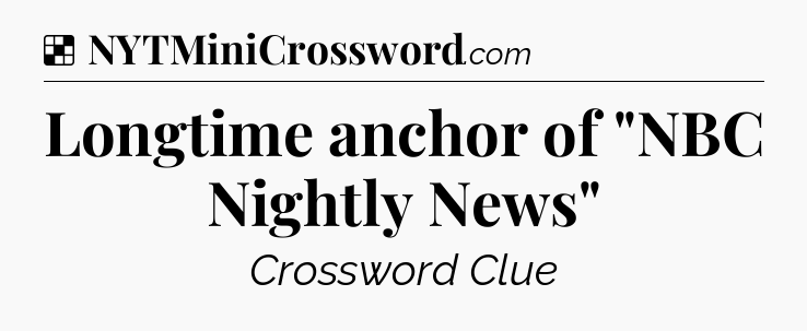 Solution: Longtime anchor of 