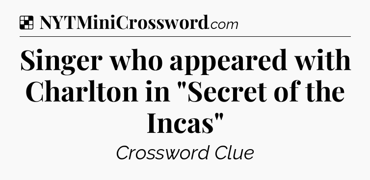 Solution: Singer who appeared with Charlton in 
