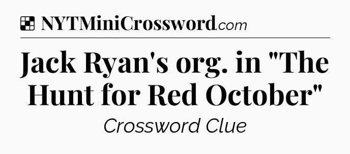 Solution: Jack Ryan's org. in 
