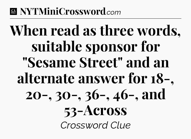 When read as three words, suitable sponsor for 