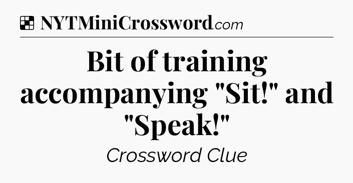 Solution: Bit of training accompanying 