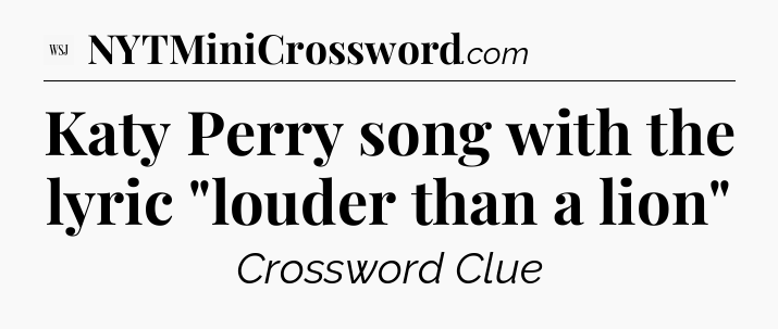 Katy Perry song with the lyric 