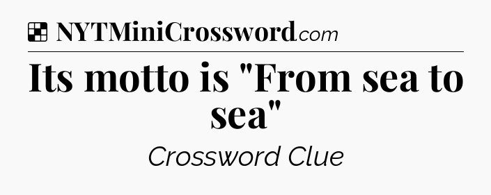 Solution: Its motto is 