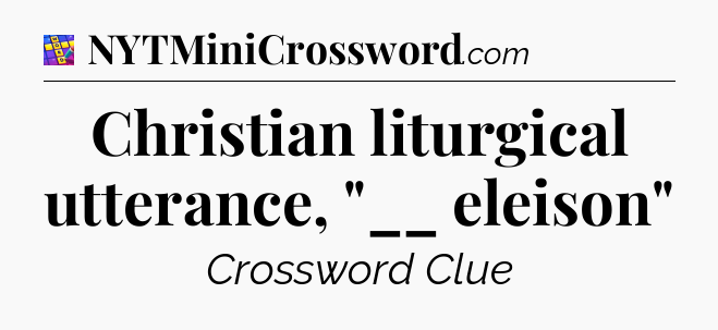 Christian liturgical utterance, 