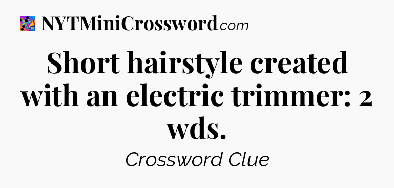 Short hairstyle created with an electric trimmer: 2 wds Crossword Clue