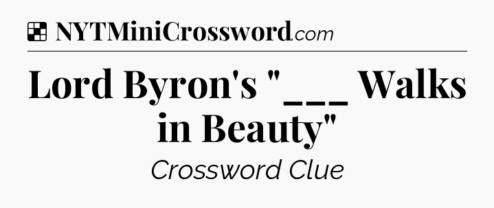Solution: Lord Byron's 