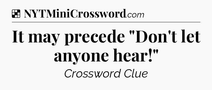 Solution: It may precede 