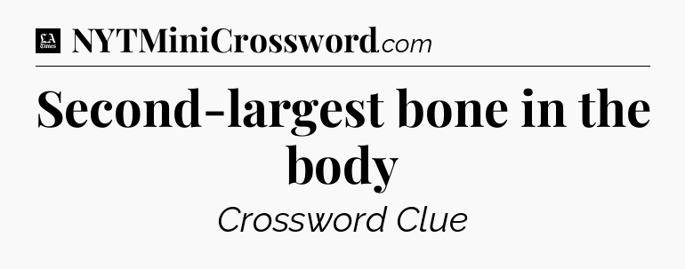 Second-largest bone in the body - LA Times Crossword