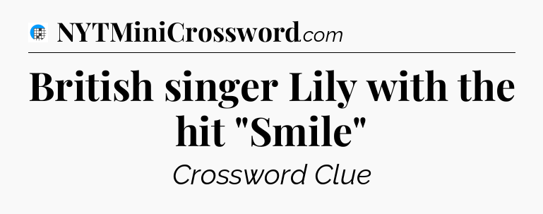 British singer Lily with the hit 