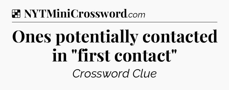 Solution: Ones potentially contacted in 