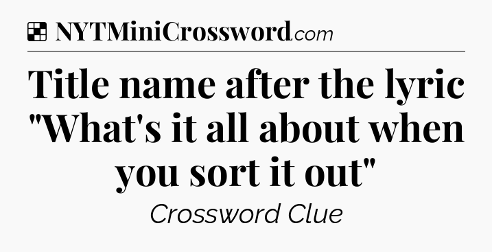 Solution: Title name after the lyric 