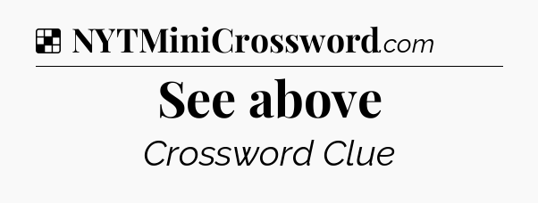 Solution: See above - NYT Crossword
